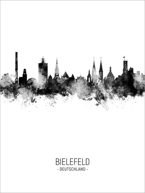 Bielefeld Deutschland Skyline Cityscape Poster Art Print