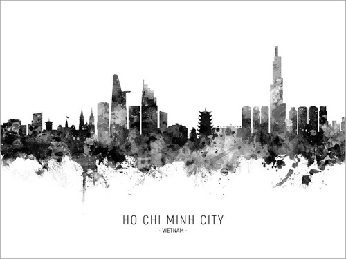 Ho Chi Minh City Vietnam Skyline Cityscape Poster Art Print