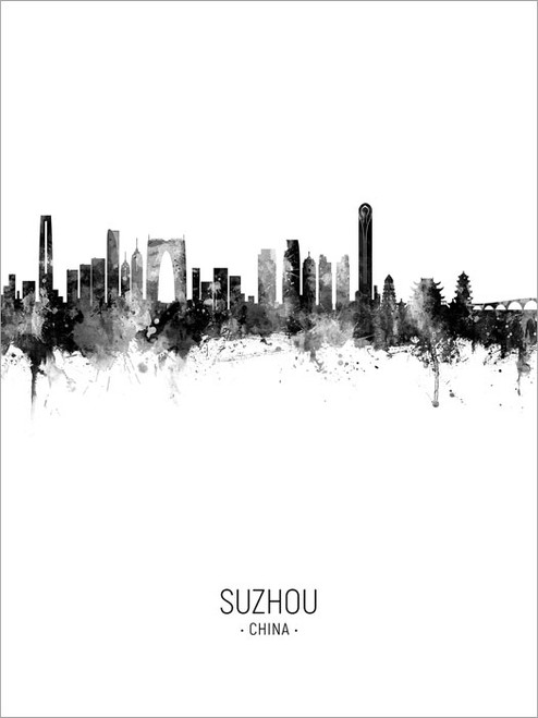 Suzhou China Skyline Cityscape Poster Art Print