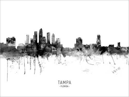 Tampa Florida Skyline Cityscape Poster Art Print