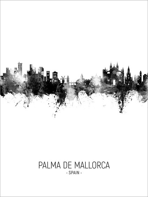 Palma de Mallorca Spain Skyline Cityscape Poster Art Print