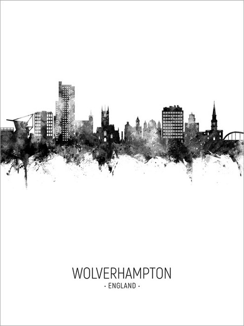 Wolverhampton England Skyline Cityscape Poster Art Print