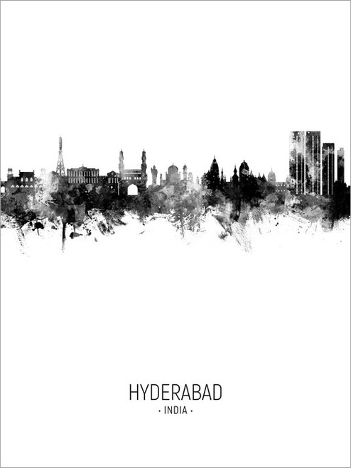 Hyderabad India Skyline Cityscape Poster Art Print