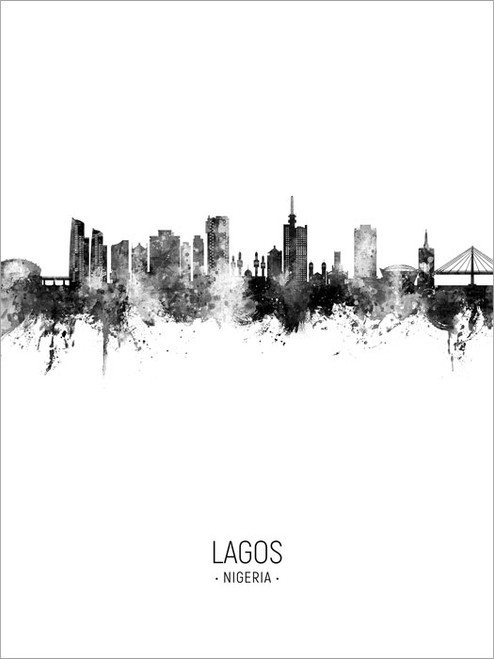 Lagos Nigeria Skyline Cityscape Poster Art Print