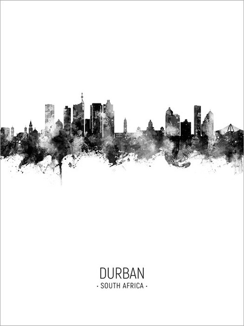 Durban South Africa Skyline Cityscape Poster Art Print