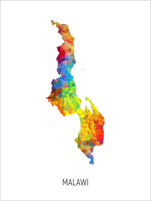 Malawi Map Poster Art Print