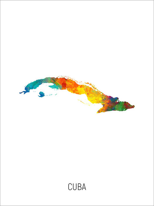 Cuba Map Poster Art Print