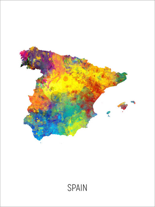 Spain Map Poster Art Print