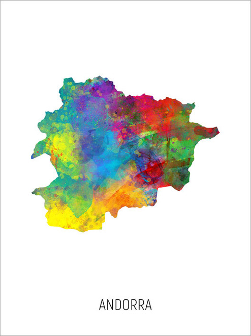 Andorra Map Poster Art Print