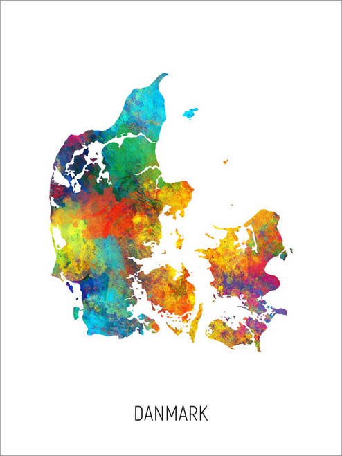 Danmark Map Poster Art Print