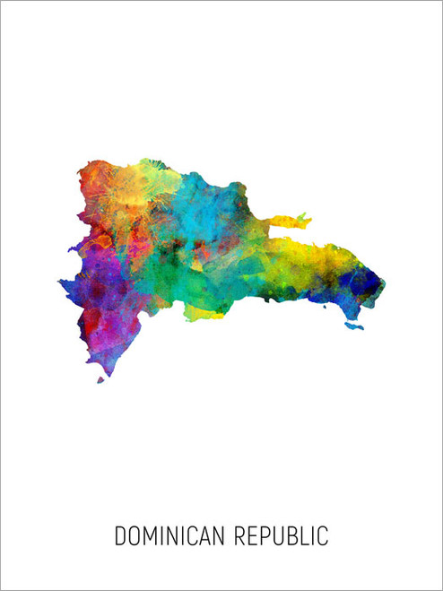 Dominican Republic Map Poster Art Print