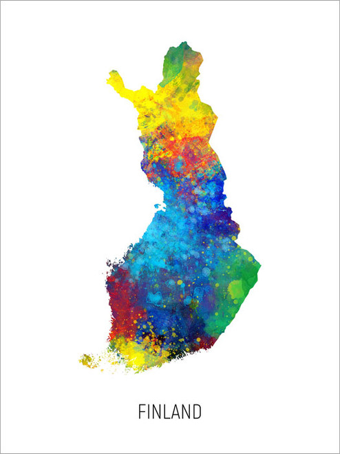 Finland Watercolour Map #11073 - artPause