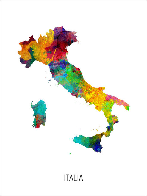 Italia Map Poster Art Print