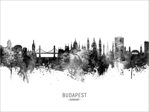 Budapest Hungary Skyline Cityscape Poster Art Print