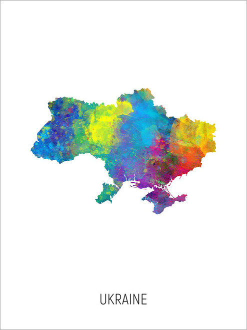 Ukraine Map Poster Art Print