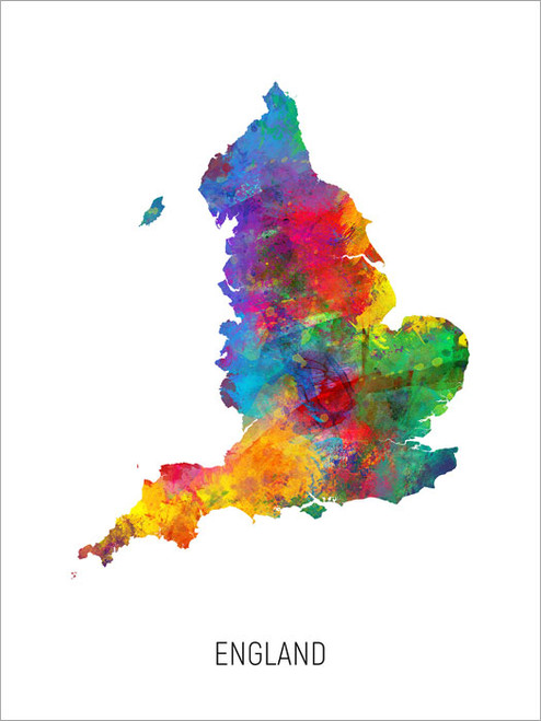 England Map Poster Art Print