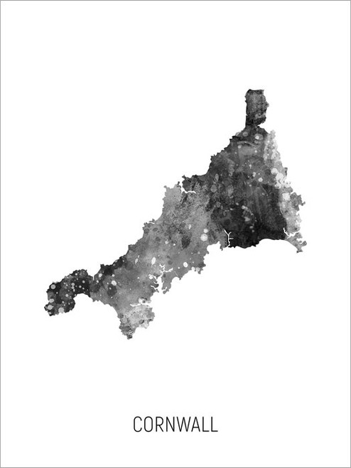 Cornwall Map Poster Art Print