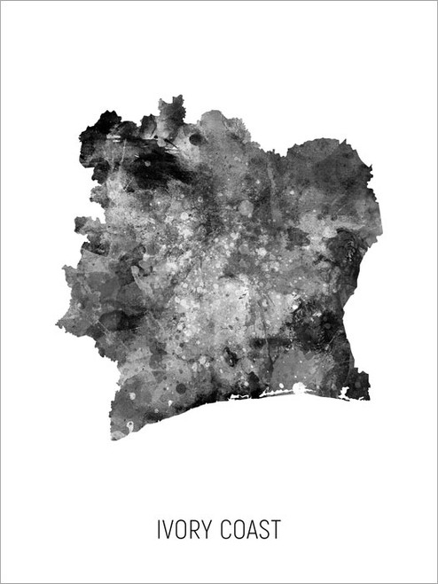 Ivory Coast Map Poster Art Print