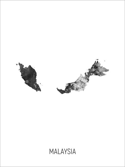 Malaysia Map Poster Art Print