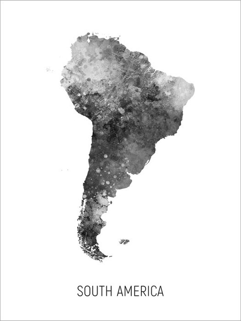South America Map Poster Art Print