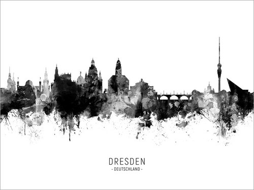 Dresden Deutschland Skyline Cityscape Poster Art Print