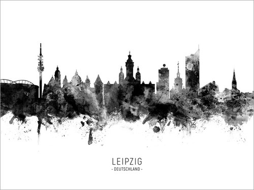 Leipzig Deutschland Skyline Cityscape Poster Art Print