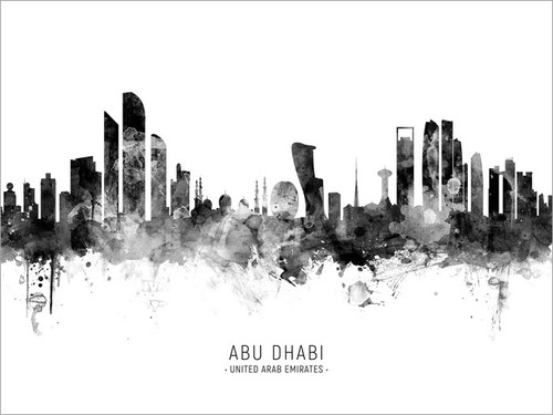 Abu Dhabi United Arab Emirates Skyline Cityscape Poster Art Print