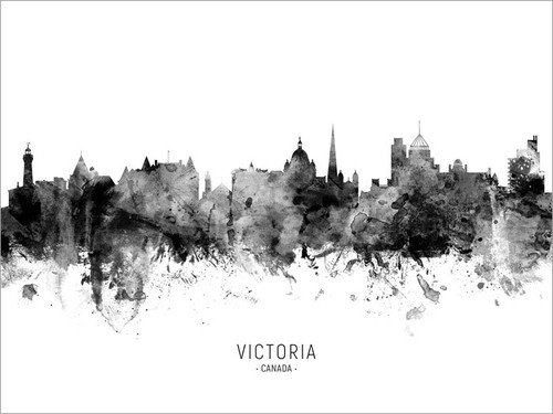 Victoria Canada Skyline Cityscape Poster Art Print