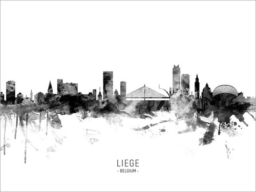 Liege Belgium Skyline Cityscape Poster Art Print