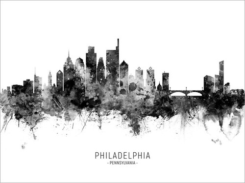 Philadelphia Pennsylvania Skyline Cityscape Poster Art Print