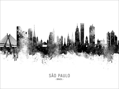 São Paulo Brazil Skyline Cityscape Poster