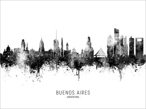 Buenos Aires Argentina Skyline Cityscape Poster Art Print