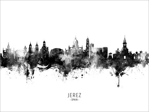 Jerez Spain Skyline Cityscape Poster Art Print