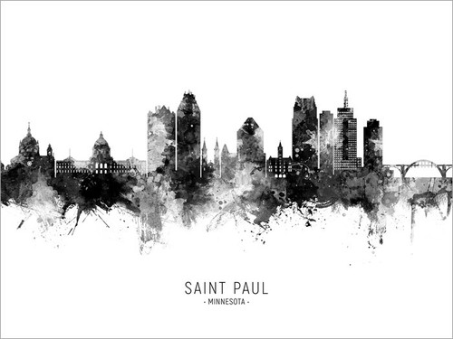 Saint Paul Minnesota Skyline Cityscape Poster Art Print