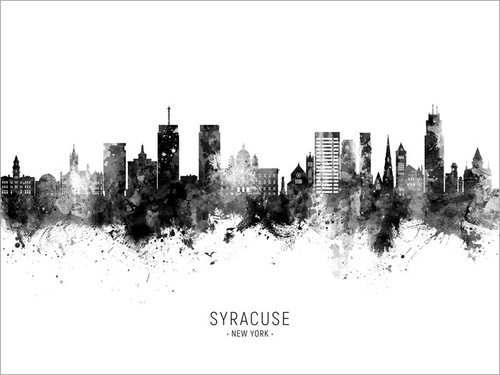 Syracuse New York Skyline Cityscape Poster Art Print