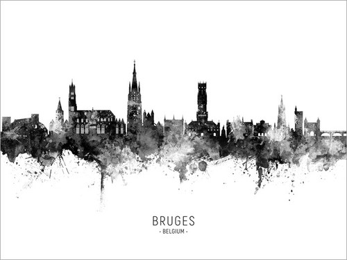 Bruges Belgium Skyline Cityscape Poster Art Print