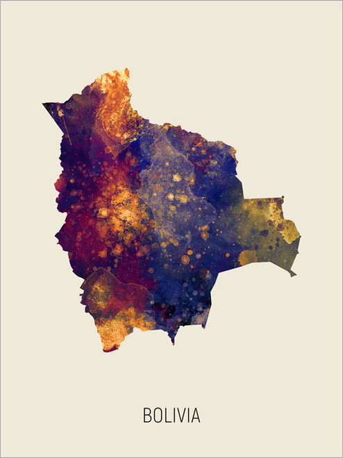 Bolivia Map Poster Art Print