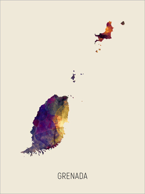 Grenada Map Poster Art Print
