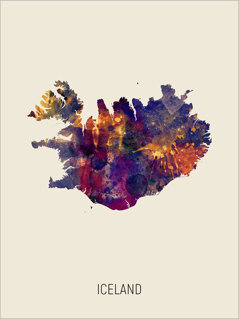 Iceland Map Poster Art Print
