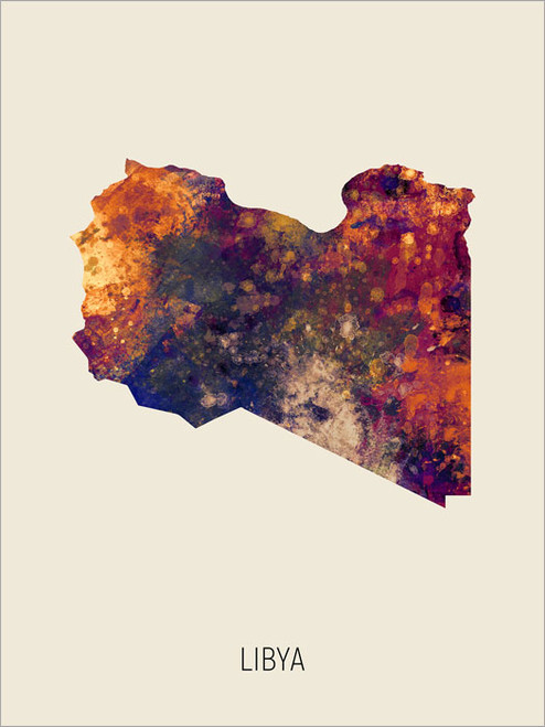 Libya Map Poster Art Print