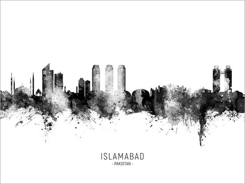 Islamabad Pakistan Skyline Cityscape Poster Art Print