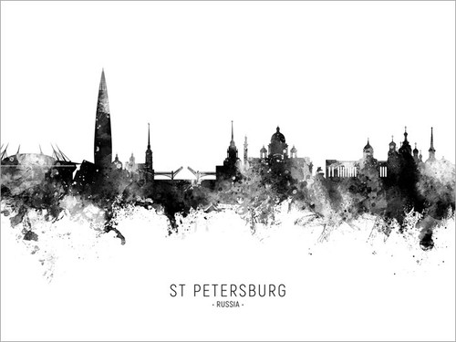St Petersburg Russia Skyline Cityscape Poster Art Print