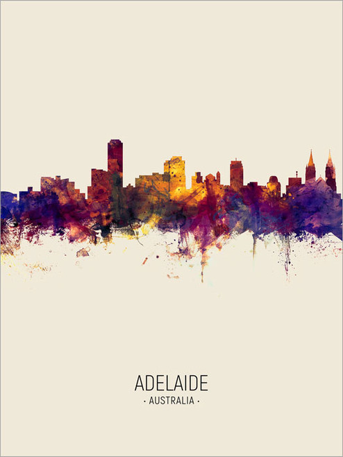 Adelaide Australia Skyline Cityscape Poster Art Print