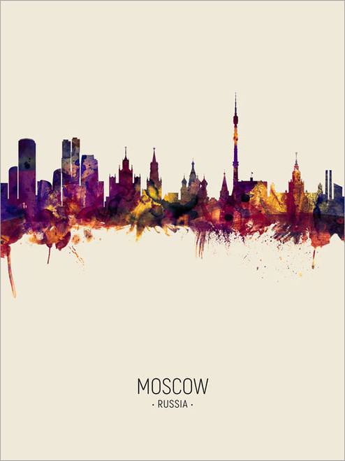 Moscow Russia Skyline Cityscape Poster Art Print