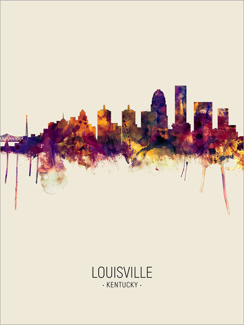 Louisville Kentucky Skyline Cityscape Poster Art Print