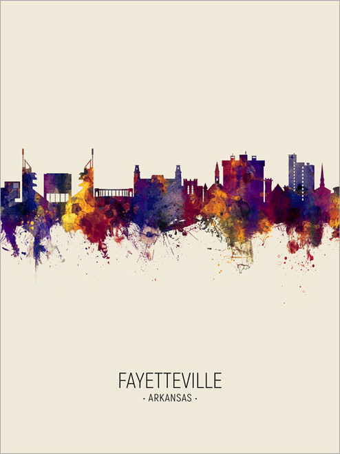 Fayetteville Arkansas Skyline Cityscape Poster Art Print