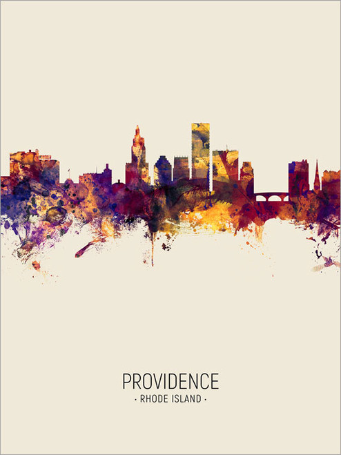 Providence Rhode Island Skyline Cityscape Poster Art Print