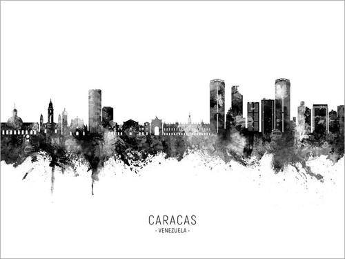 Caracas Venezuela Skyline Cityscape Poster Art Print