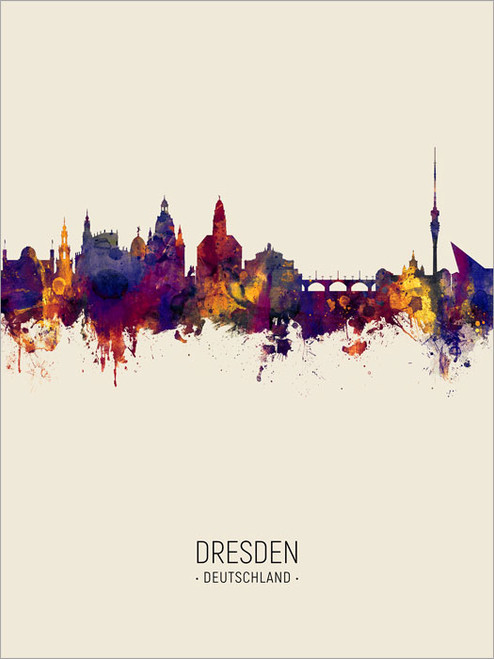 Dresden Germany Skyline Cityscape Poster Art Print