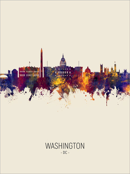 Washington DC Skyline Cityscape Poster Art Print